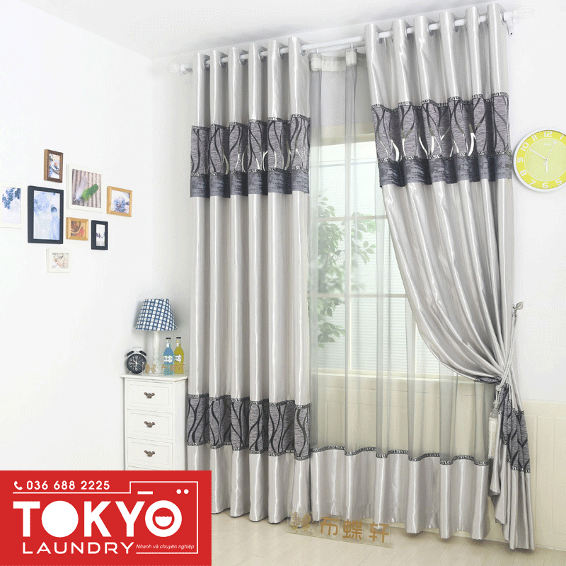 Cách giặt rèm lụa