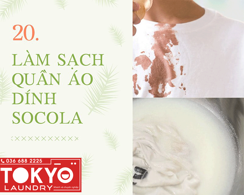 Loại bỏ socola trên áo sơ mi trắng