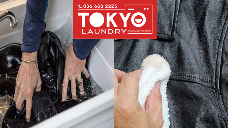 Làm sạch áo da bằng dung dịch nước giặt và nước