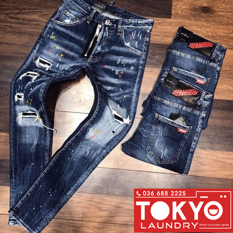 Quần bò vảy sơn nên giặt khô