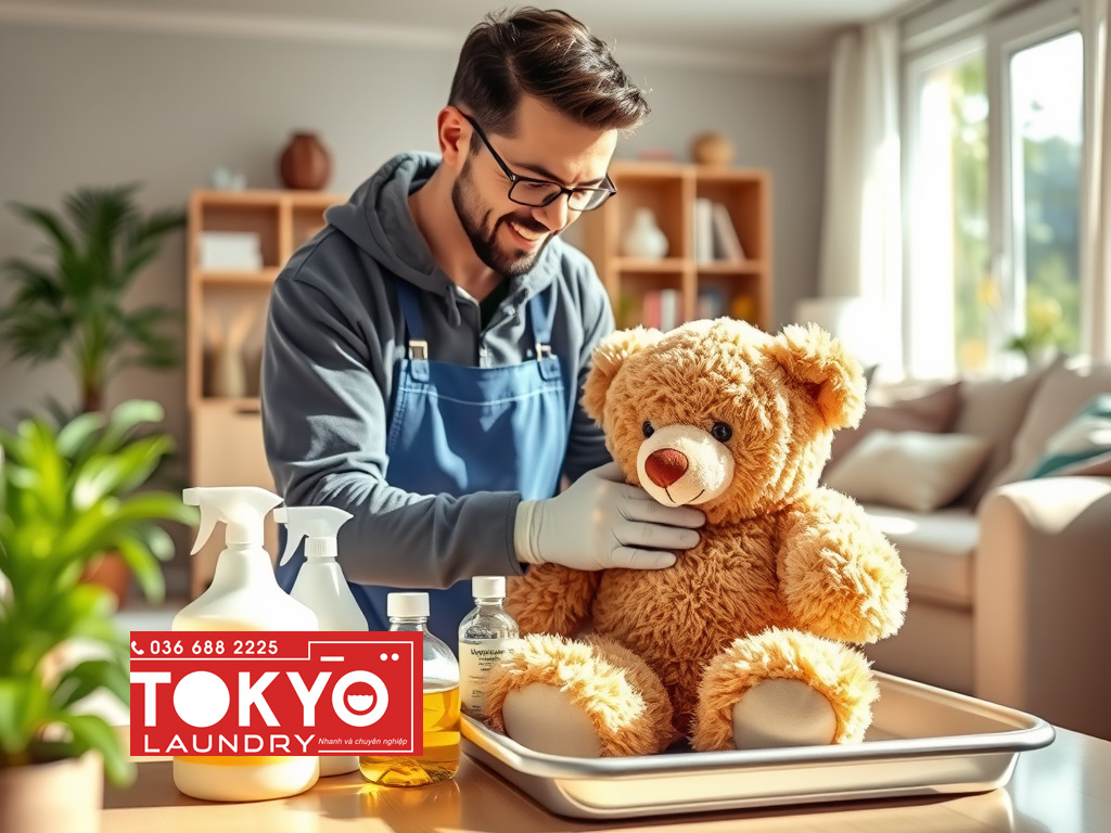 quy trình giặt gấu bông, thú nhồi bông