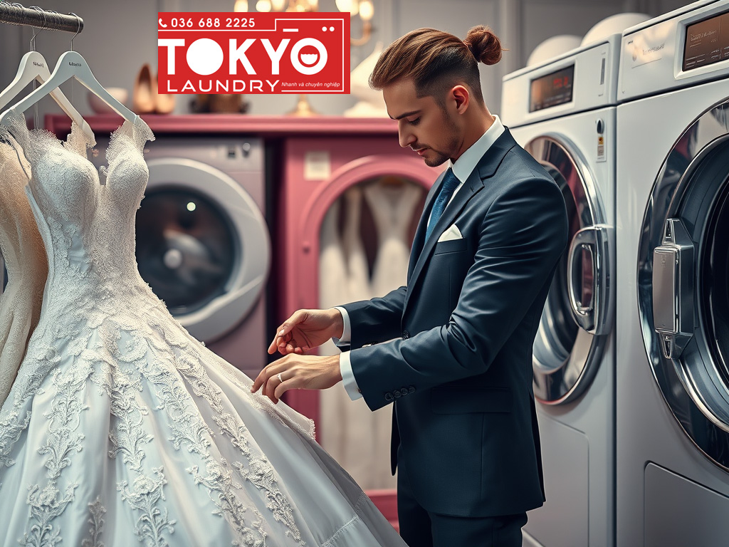 Dịch vụ giặt hấp váy cưới và vest cưới