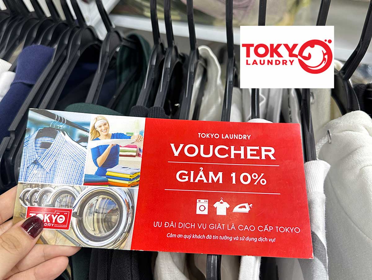 Tấm voucher giảm giá 10% tại cửa hàng cung cấp dịch vụ giặt áo da tại Kim Ngưu