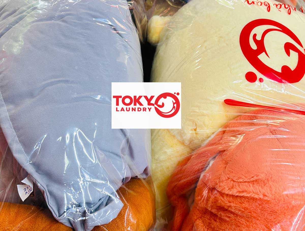 Thú bông sạch sẽ được bọc túi nilon cẩn thận tại tiệm giặt đồ gần đây Nguyễn Tuân